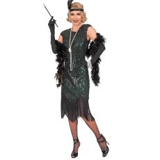 Str�j damski lata 20 GATSBY FLAPPER zielony - XL