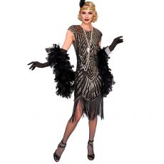 Str�j damski lata 20 GATSBY FLAPPER z�oty - XXL
