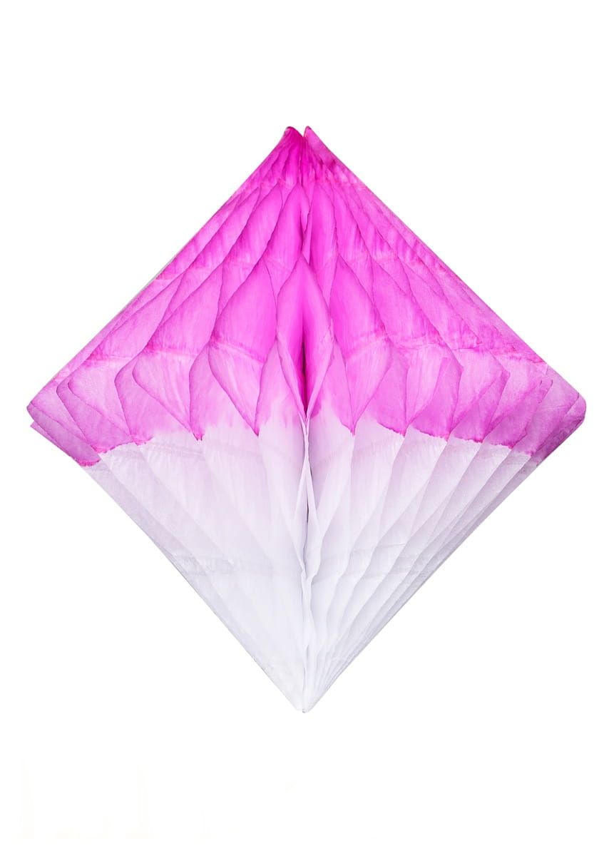 Rozeta wisząca DIAMENT różowo-biała 30cm