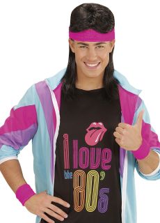 Zestaw opasek w stylu lat 80 KICZ PARTY r�owy gad�ety imprezowe opaska neonowa akcesoria imprezowe dodatki retro