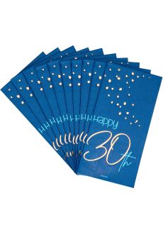 Serwetki 30 URODZINY ELEGANT BLUE (10 szt.)