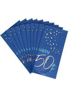 Serwetki 50 URODZINY ELEGANT BLUE (10 szt.)
