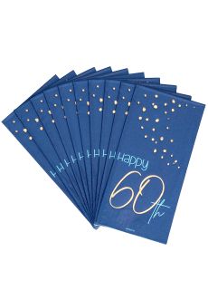 Serwetki 60 URODZINY ELEGANT BLUE (10 szt.)