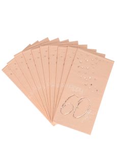 Papierowe serwetki na 60 URODZINY ELEGANT BLUSH (10szt.)