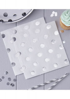 Serwetki DOTS srebrne (20szt.)