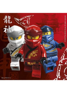 Serwetki na urodziny dziecka LEGO NINJAGO 33cm (20szt.)