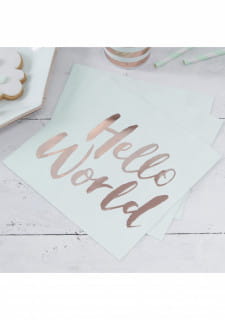 Serwetki na baby shower HELLO WORLD (20szt.)