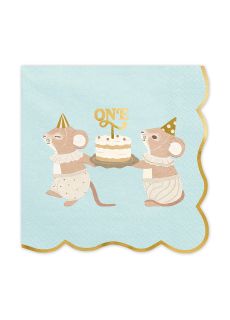 Serwetki na roczek dla ch�opca MYSZKI niebieskie 33 cm 