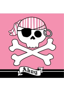 Serwetki pirackie AHOY rowe (16szt.)