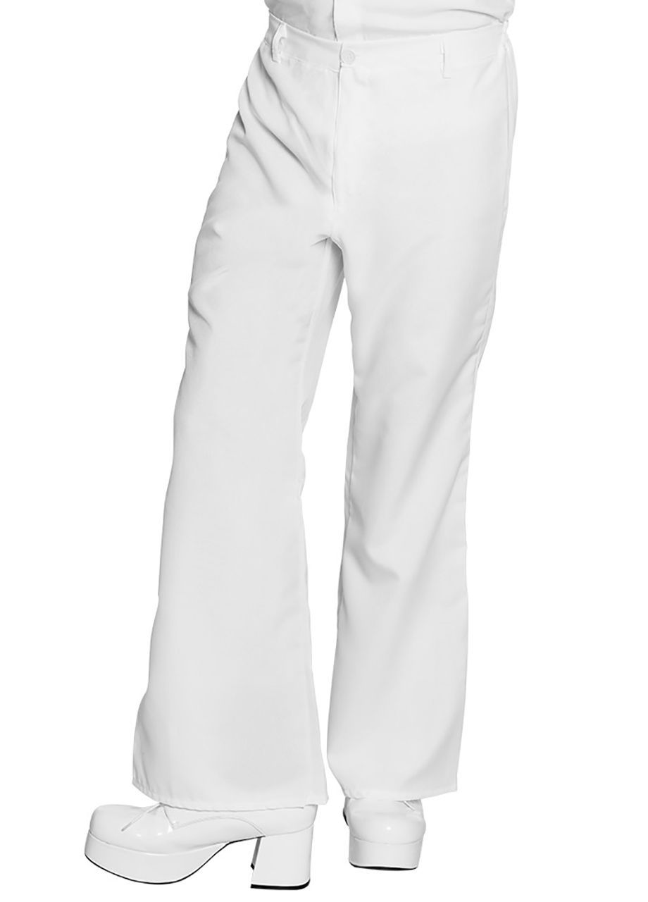 Spodnie DISCO dzwony białe - M/L