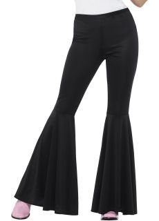 Spodnie DZWONY damskie czarne M/L czarne spodnie dzwony spodnie retro damskie spodnie lata 70 damskie