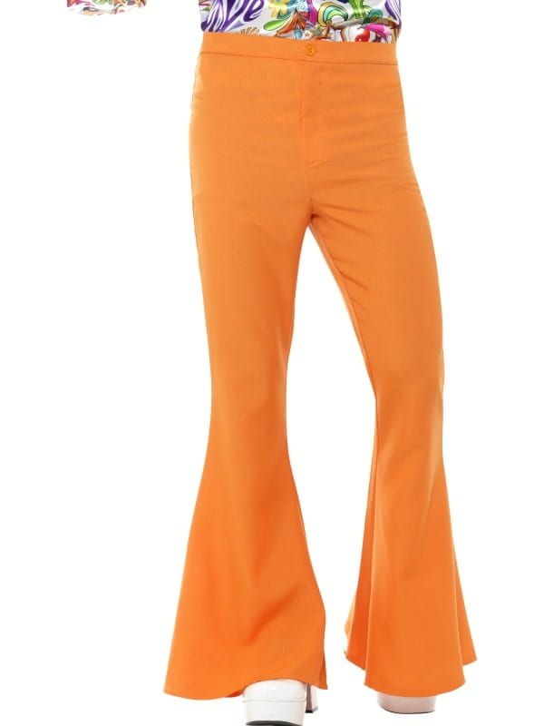 Spodnie męskie dzwony pomarańczowe - M