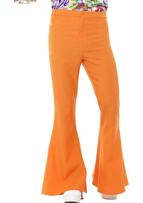 Spodnie męskie dzwony pomarańczowe lata 70.