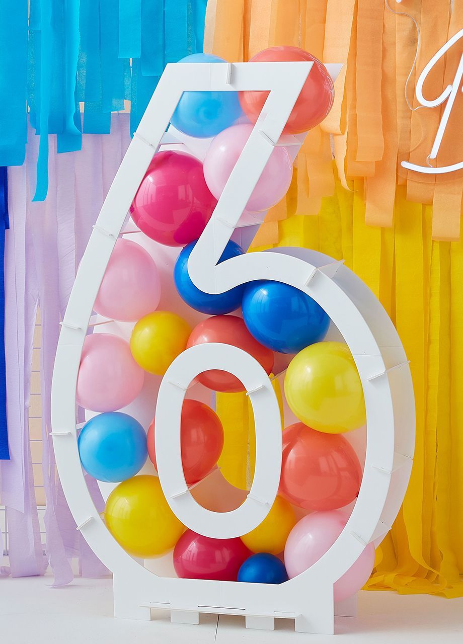 Stelaż na balony CYFRA 6 dekoracja z balonów na urodziny