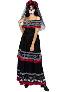 Str�j Dia De Los Muertos sukienka Meksykanki - S str�j meksyka�ski damski sukienka meksyka�ska str�j damski