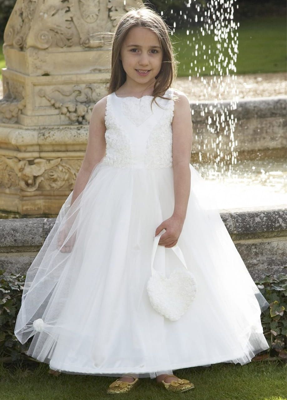 Długa biała sukienka dla dziewczynki 3-4 lata