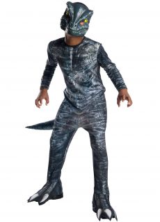 Str�j dzieci�cy VELOCIRAPTOR BLUE 5-7 lat kostium dinozaura dla dzieci przebranie dinozaura dla dzieci