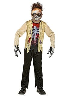 Str�j dzieci�cy ZOMBIE SZKIELET przebranie halloweenowe 5-7 lat str�j zombie dla dziecka str�j na halloween