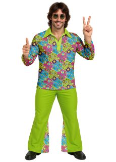 Str�j hipisa DZIECI KWIATY - M kostium hippie przebranie lata 70 kostium retro str�j hipisa m�ski
