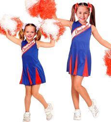 Str�j CHEERLEADERKI niebiesko-czerwony 140cm