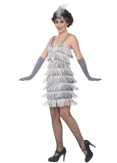 Strj lata 20 FLAPPER srebrny - L