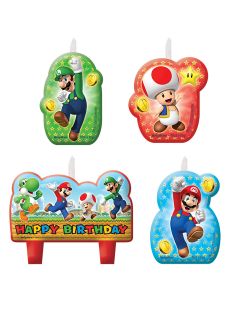 Figurki wieczki na tort Mario (4szt.)