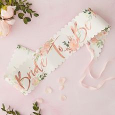 Szarfa dla panny modej FLORAL Bride to be