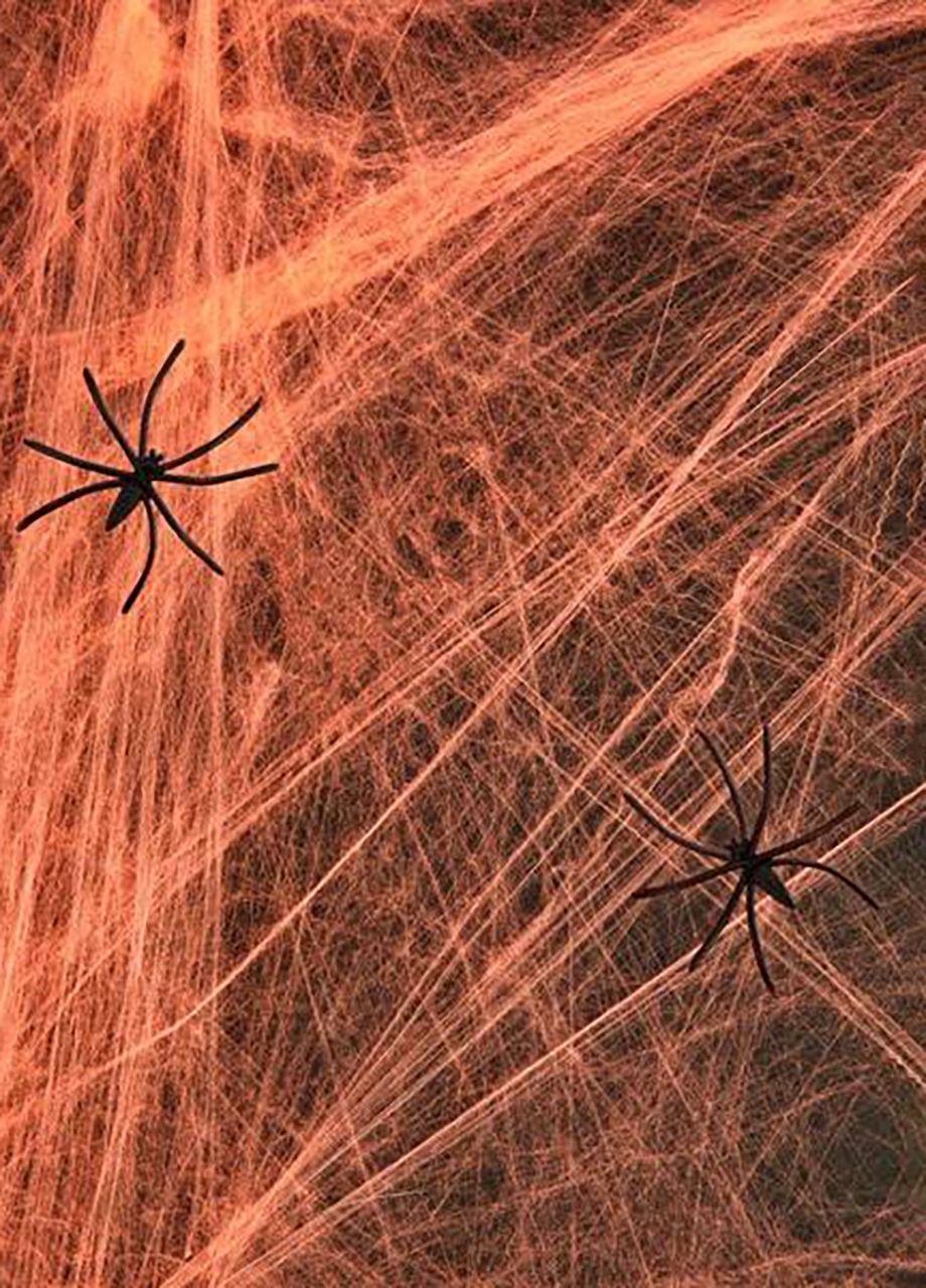 Sztuczna pajęczyna Halloween pomarańczowa 20g