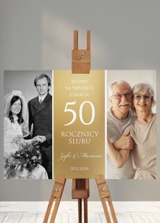 Tablica powitalna ze zdjciem DEKORACJA NA 50 ROCZNIC LUBU zote gody