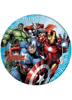 Talerzyki jednorazowe z superbohaterami AVENGERS 23cm (8szt.) 