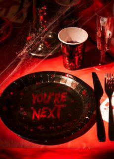 Halloweenowe talerzyki papierowe YOU'RE NEXT