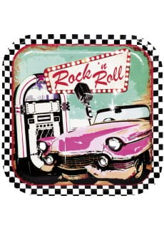 Talerzyki kwadratowe ROCK'n ROLL (6szt.)