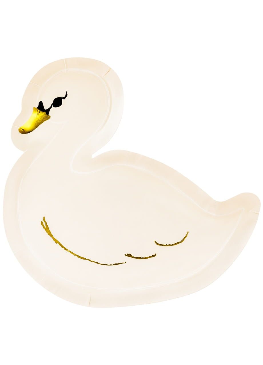 Talerzyki papierowe na urodziny ŁABĘDZIE Lovely Swan (6szt.)