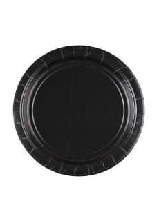 Talerzyki papierowe CZARNE 18cm (8szt.)
