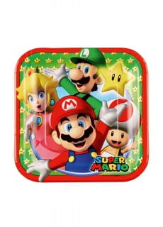 Talerzyki papierowe dla dzieci SUPER MARIO 18cm (8szt.)