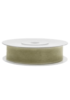 Tasiemka szyfonowa oliwkowa 12mm/25m