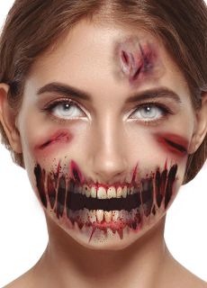 Tatua�e na twarz KRWAWA CZASZKA akcesoria na Halloween