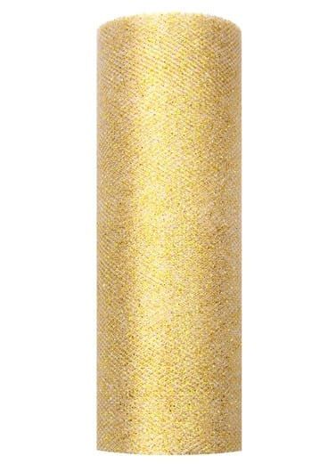 Tiul GLITTERY złoty 15cm x 9m