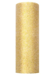 Tiul GLITTERY zoty 15cm x 9m