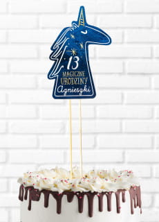 Topper na tort z jednorocem MAGIC personalizowany