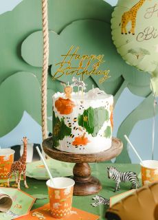 Topper na tort urodzinowy HAPPY BIRTHDAY Z�OTY akrylowy