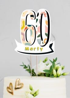 Personalizowany topper na 60 URODZINY topper na tort personalizowany topper na tort urodzinowy