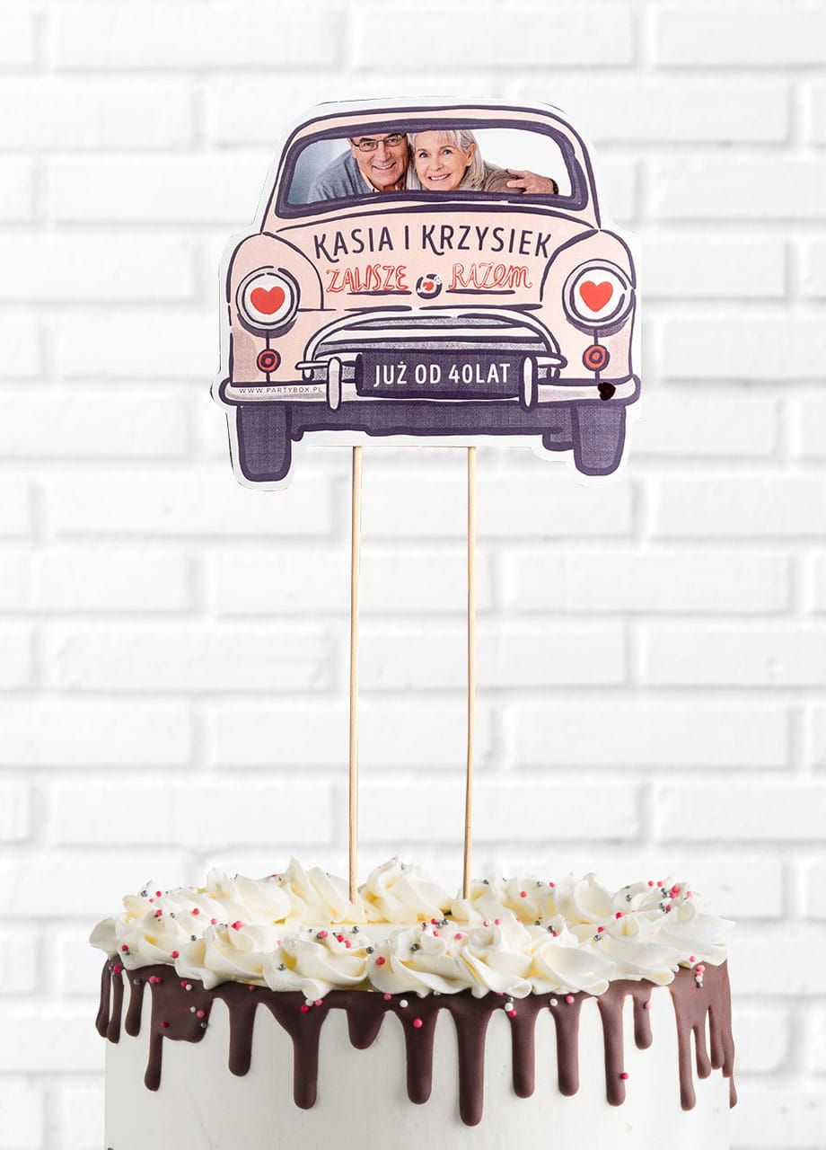 Topper na tort personalizowany ROCZNICA dekoracja na tort na rocznicę ślubu