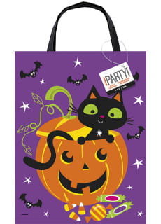 Torebka na cukierki na Halloween CZARNY KOT