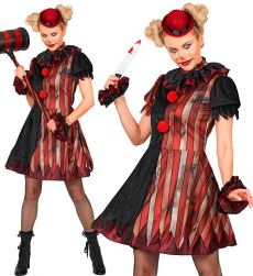 Str�j na Halloween damski CLOWN Z HORRORU - S