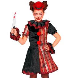 Str�j na Halloween CLOWN Z HORRORU dla dziewczynki 116cm 