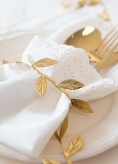 Wst��ka Z�OTE LISTKI dekoracje na st� 300cm 