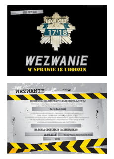 Zaproszenie na 18 WEZWANIE NA POLICJ