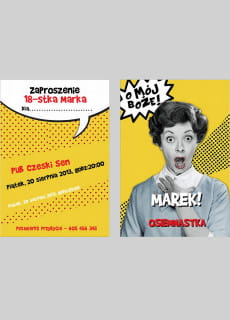 Zaproszenie na urodziny ZDZIWIENIE 