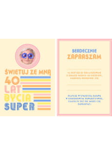 Zaproszenia na 40 urodziny personalizowane DISCO PARTY